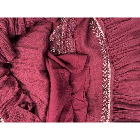 Free People XS Oversized Embriodered Tunic Boho Bohemian Western - Picture 11 of 11